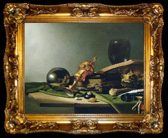 framed  HONDECOETER, Gillis Claesz. d Stilleben mit Glaskugel, ta009-2